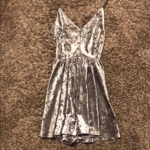 Crushed silver velvet romper from Urban Outfitters